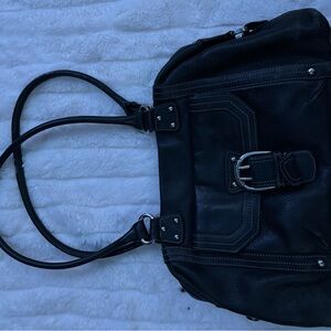 Elegant Black Leather Tote Bag